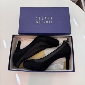 Stuart Weitzman black suede pumps